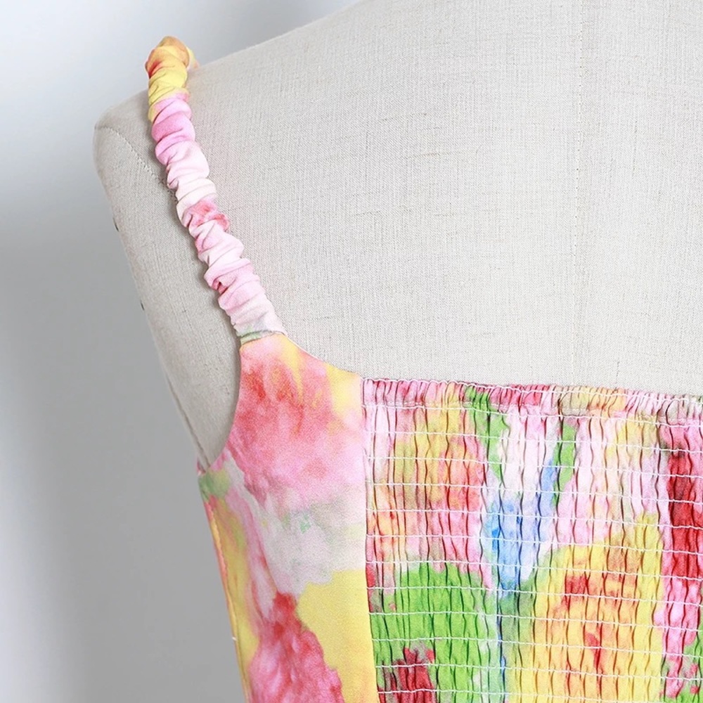 Water Color Multi Color Corset Top - Picture 7 of 8